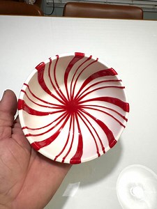 Candy Cane Pinwheel Red White Dip Candy Decorative Collectible Bowl - Hallmark - Etsy