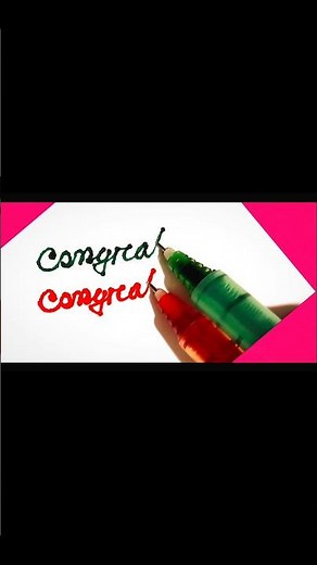 🎉 Congratulation Word Writing | Double Pen Calligraphy Art #shorts
