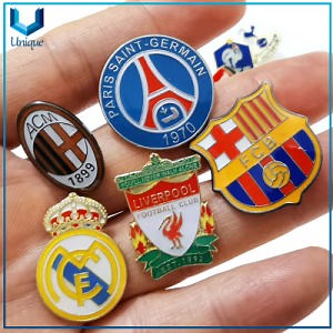 [Hot Item] Custom Football Club Logo Metal Pin Brooch, Gold /Silver Football Membership Lapel Pin