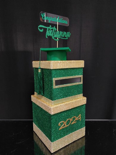 Graduation Card Box, Grad Money Box, Graduate Card Box Green, Personalized Graduation Card Box, Class of 2026, Card Box for Graduation Party - Etsy