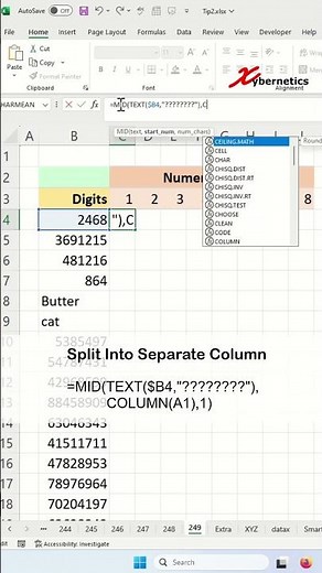 How to split numbers into multiple columns in Excel? - Excel Tips and Tricks