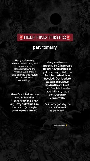 Help Find This Tomarry Time Travel Fanfiction | Harry Potter AO3