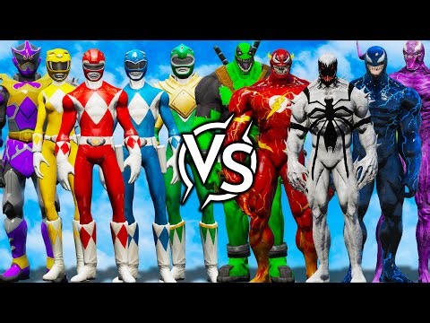 Power Rangers Team VS Venom Team ( GTA 5 Animation )
