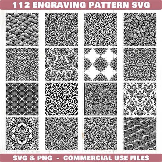 Engraving Pattern Svg & Png Bundle for Cricut and Laser Engrave Crafts Instant Downloads - Etsy