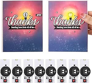 Briartw 8pcs One Light for Making Light-Up Cards,Self-Adhesive Light-Up Units with Warm White LEDs,Add Lights to Handmade Cards or Scrapbook Pages