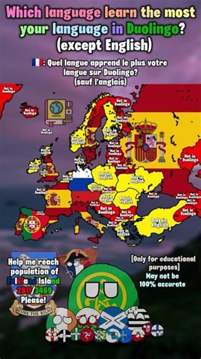Which language learn the most your language in Duolingo? #map #duolingo