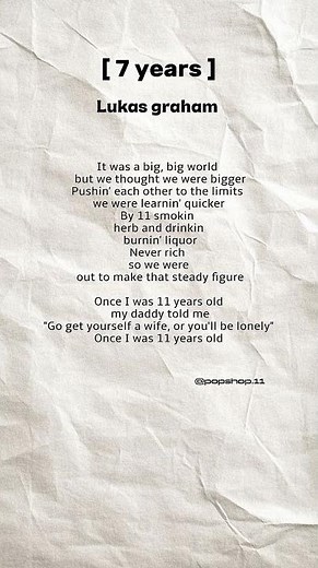 Lukus graham | 7 years (lyrics )