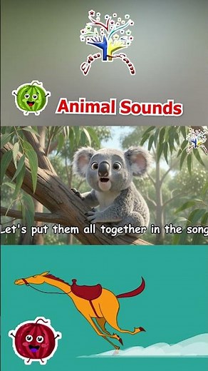 Hooray Animal Sounds Song 🐾🎶 | Kangaroos, Seagulls & Koalas | Fun Animal Sounds for Kids