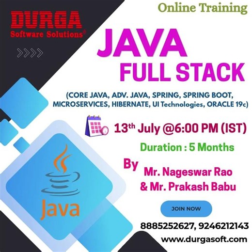 JAVA FULL STACK Online Training @ DURGASOFT #durgasoftware #durgasoft #javafullstack #shorts
