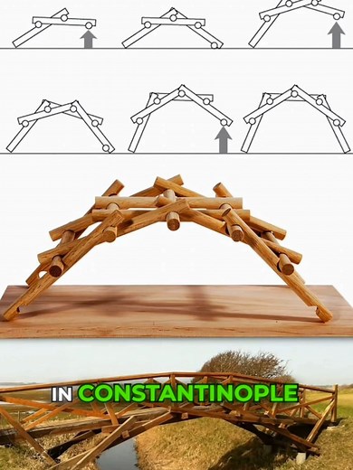 This self-supporting bridge by Leonardo da Vinci is a masterpiece of engineering, built without nails, screws, or fasteners! #LeonardoDaVinci #EngineeringMarvel #BridgeDesign #Physics #History #Architecture #Genius #Innovation | Facts Wiki
