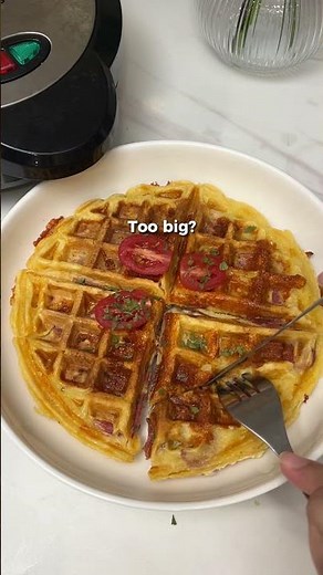 Cheesy Sausage Stuffed Waffle #wafflemaker #recipe