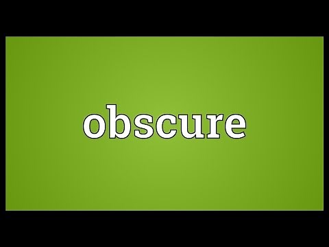 Obscure Meaning