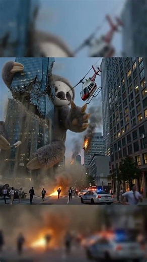 Giant Sloth Doll Monster Destroys the City!