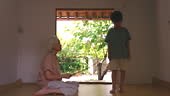 Summer Vacation - Boy getting spanked by grandmother in room of...