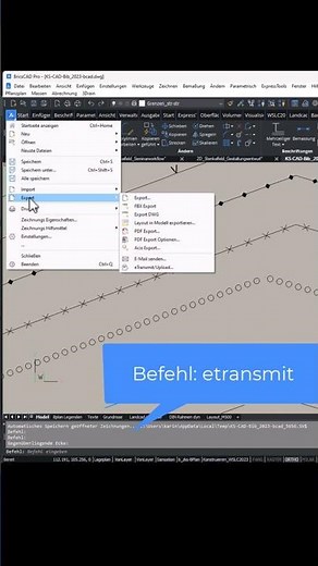 BricsCAD: Zeichnungen weitergeben per etransmit #shorts