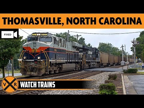 Thomasville, North Carolina, USA | LIVE Train Camera (Fixed View – South)