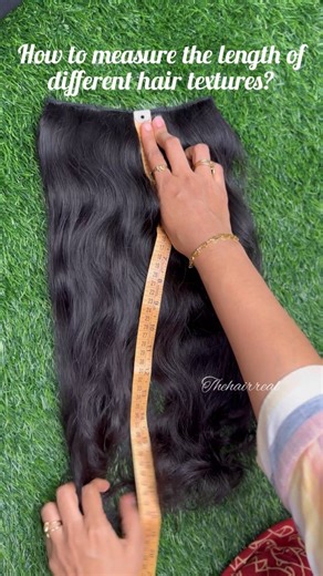 How to measure length of different hair textures?? To order call - 9176282777 #thehairreal #hairextensions | Human Hair Extensions
