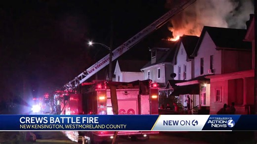 Crews battle huge flames in New Kensington fire