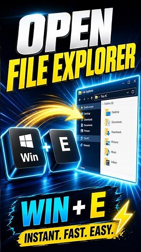 Open File Explorer Instantly! ⚡ (Win + E Shortcut) #techtips #windows11 #shorts
