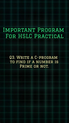 C program to find if a number is prime or not - Important C Programs 03 #itzrafiq #hslc2026 #c