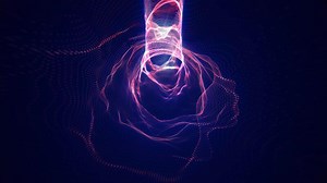 Download Abstract tunnel of glowing purple dots forming a vortex-like for free