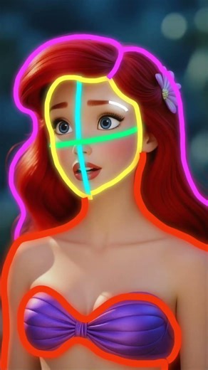 Drawing Ariel from The Little Mermaid 🧜‍♀️🎨 #ardrawing