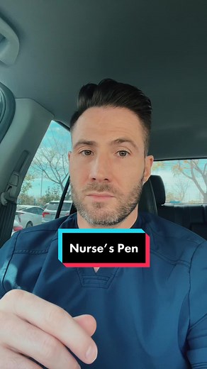 Nurse uses a rectal thermometer as her pen.