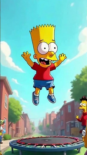 🤸‍♂️ Bart’s Epic Jump Challenge! Homer’s Hilarious Fail! 🏫 #Shorts