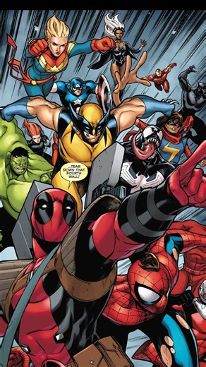 Spiderman And Deadpool led all the heroes once #marvel #avengers #xmen #fantasticfour #shorts