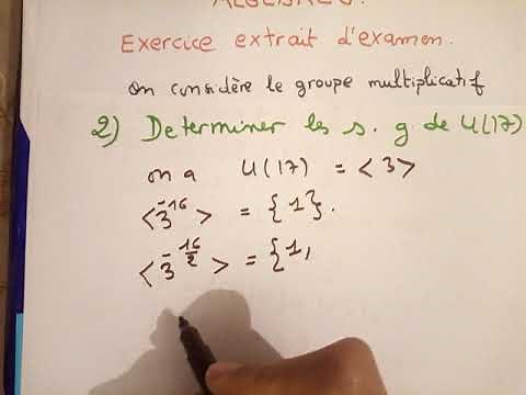 groupes cycliques exercice corrigé