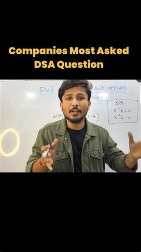 Dinesh Kaarthik on Instagram: "DSA Interview Question⚡️🔥 XOR trick in DSA, Find unique element in array, Amazon interview question, coding interview preparation, dsa, time complexity, space complexity, software developer interview preparation #dsa #interviewpreparation #codinginterview #codinglife #telugutech"