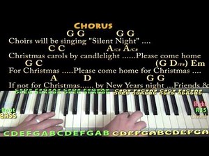 Please Come Home For Christmas (Eagles) Piano Cover Lesson in G with Chords/Lyrics