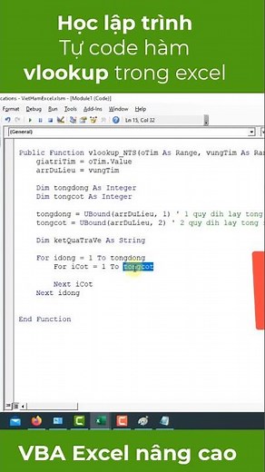 How to write (program) the vlookup function yourself in Basic and Advanced Excel VBA programming ...