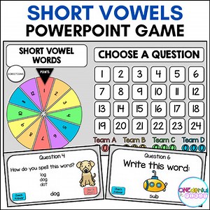 CVC Words PowerPoint Game (Short Vowel Practice)