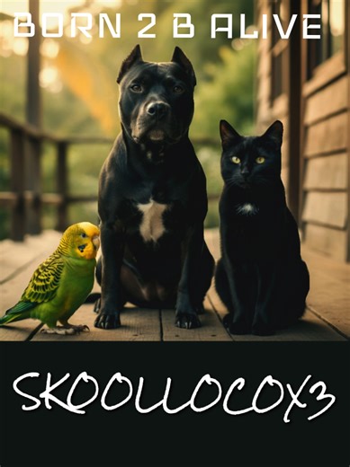 #Born to be alive #pets rock band #Pitbull #parakeet #cat