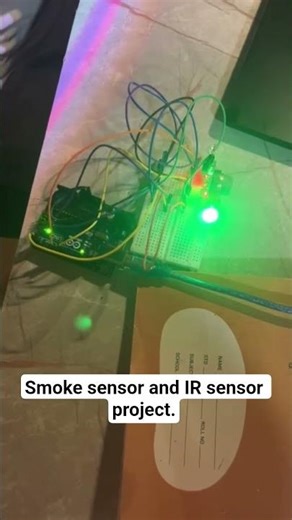 smoke sensor and IR sensor project. #remix #arduino #lifeisbutadream #arduinoproject #whowillbemyli.