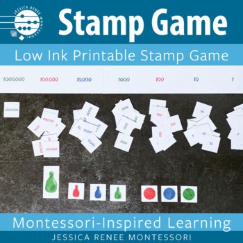 DIY Montessori Math Manipulatives Stamp Game Low Ink Printable Activity