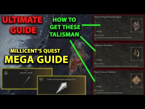 ELDEN RING GUIDE , MILLICENT'S QUEST GUIDE HOW TO GET THE ROTTEN WINGED SWORD INSIGNIA TALISMAN