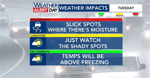 Winter weather impact: 1 dead from Wake Co. crash, schools announce Wednesday delayed openings