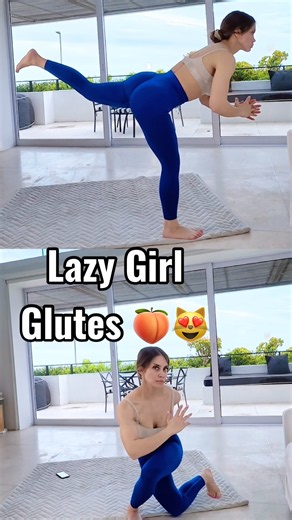 4 Easy Glute Moves Every Lazy Girl Has To Try! Full Workout On My Channel 🍑