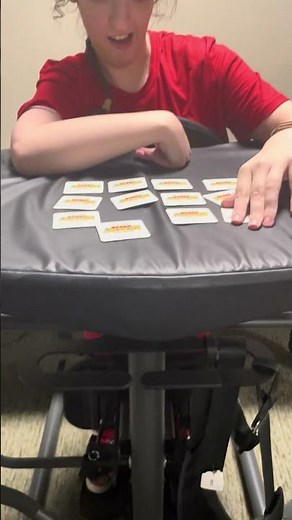 Standing in the standing frame #physicaltherapy #memorygame