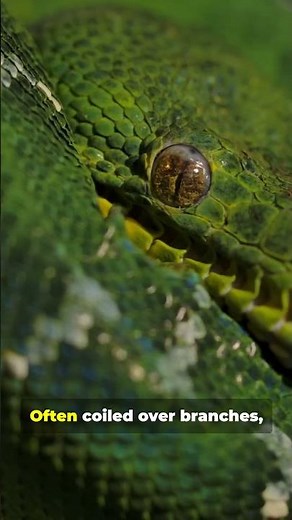 The emerald tree boa is a bright green snake #facts #wildlife #nature #naturereels #wildlifereels