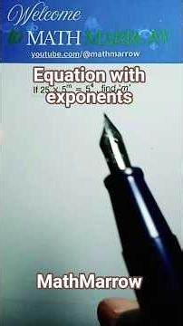 How to solve equation with exponents #MathMarrow #indices