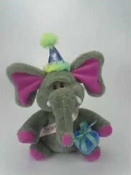 Funny small elephant sings Happy Birthday to You!
