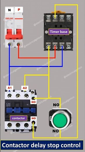 Delay Stop Control Circuit | Contactor Control with Delay Timer | Electrical Wiring
