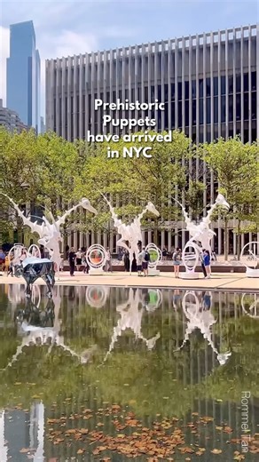 The Birdmen The Birdmen have arrived in Manhattan! Three gigantic, stilt-walking puppets resembling birds from prehistoric times are roaming around the Lincoln Center this weekend. The performance is FREE and open to the public. The puppets were created by Close-Act Theatre from The Netherlands, who specialize in large-scale, interactive street theater. The company’s unique form of performance is performed in, between, and above the public. Amazing video credit to 🎥 @rtanphoto thank you for sha