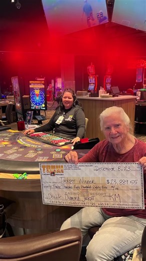 4.7K views · 45 reactions | 朗A lucky Table Games player hit the double diamond  progressive for $23,889.55. She bet $5 on the bonus spin XTreme side bet and the dealer busted with 26 and got to spin the wheel and it hit 螺! What a way to kick off the weekend ! #mytachipalace #tachipalace #lemoore #blackjack #casino #jackpot | Tachi Palace Casino Resort | Facebook