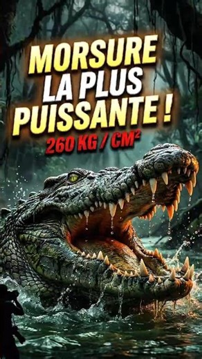 Morsure la plus PUISSANTE ! #crocodile #animals