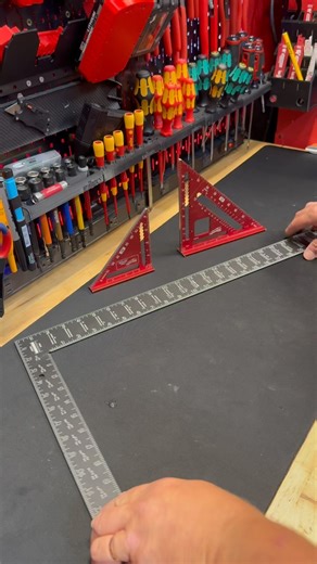Tooling With Newman on Instagram: "They’re both called “squares”… but they’re definitely not the same shape. 📐 Rafter square (aka speed square): small, triangle, super handy. 📏 Carpenter square (aka framing square): big, L-shaped, built for layout and framing. Same name, different game. #ToolTalk #RafterSquare #CarpenterSquare #FramingTools #KnowYourTools"