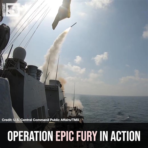 Video released by U.S. Central Command shows the United States launching missiles targeting the Iranian security apparatus as part of Operation Epic Fury. | Breitbart